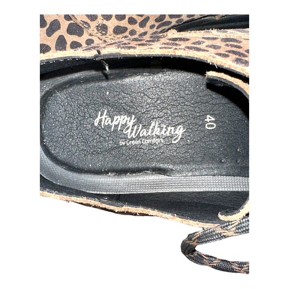 Green Comfort walking shoes leopard print lace up comfort shoe size 40 / 9 - Picture 6 of 7